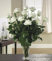 Sympathy Dozen White Roses